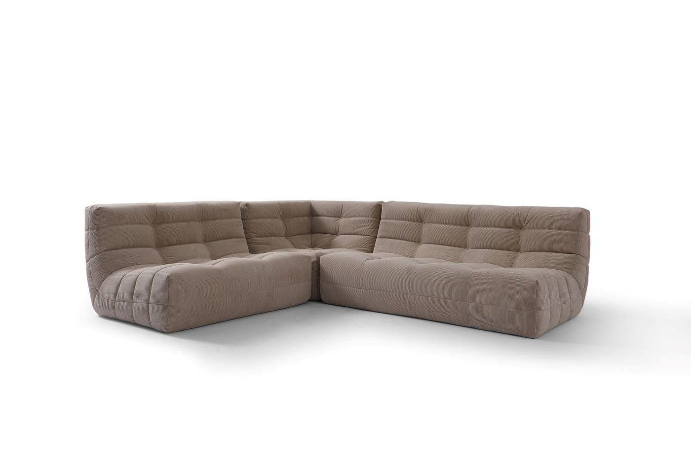 Russo2 sectional 3 piece sofa ( Beige Cordury)