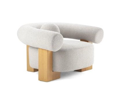 Rustic round Lounger with ottman