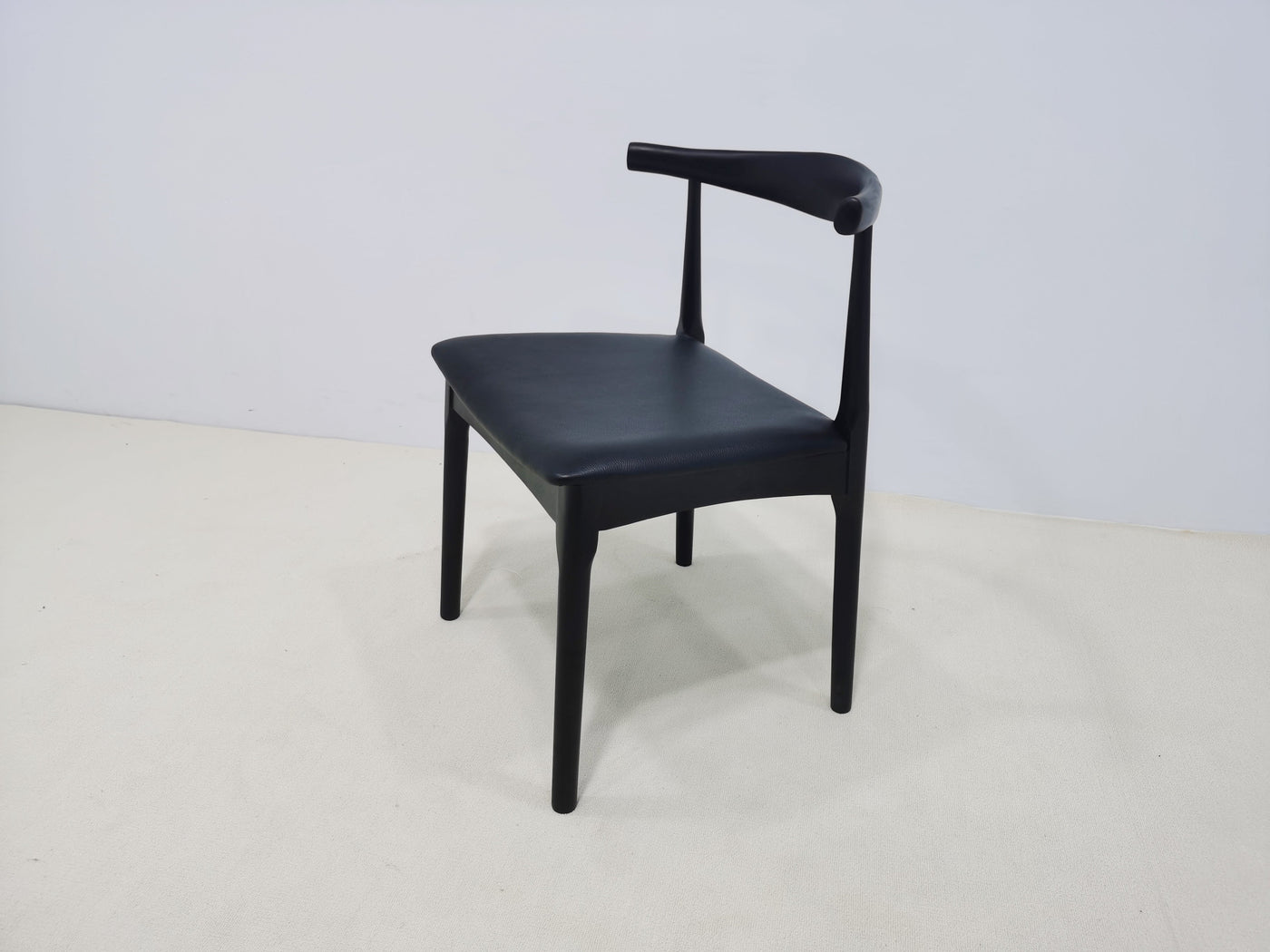 Elbow Chair ( Black Leather)