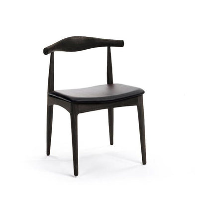 Elbow Chair ( Black Leather)