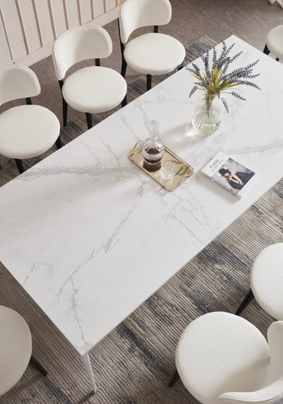 White Sinterstone stone Dining table