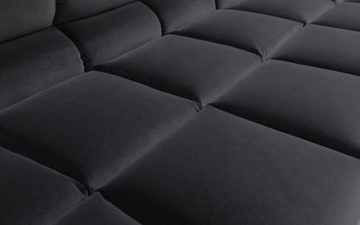 Tufty Two Piece Corner Sofa with Chaise *Charcoal Grey Velvet