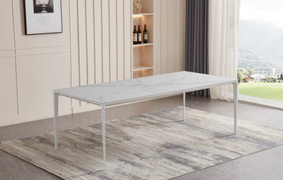 White Sintered stone stone Dining table