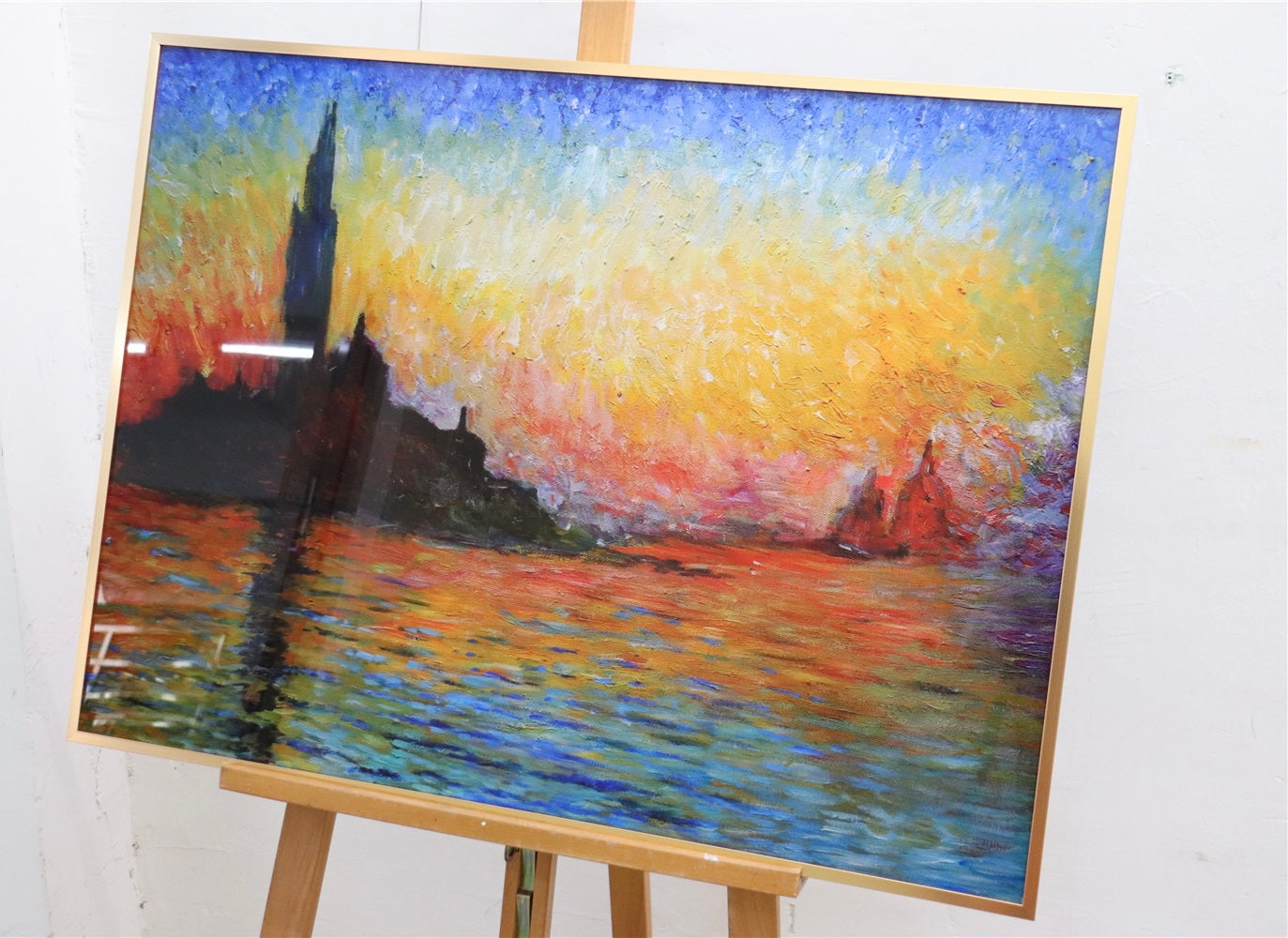 Monet sunset art on acrylic with resin printing ( high gloss )