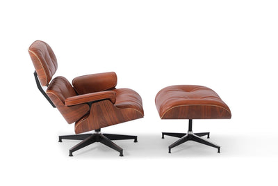 Vintage brown leather  Eames Lounge Chair & Ottoman - Retro Modern Designs